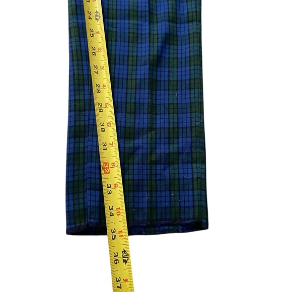 Express Wool Men’s Pants Blue Green Check Unhemmed 32x35 - Picture 3 of 4